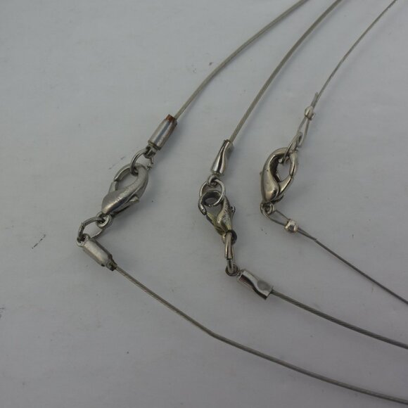 3 Dichroic Fused Glass Pendant Choker Necklaces Handcrafted - Picture 7 of 9